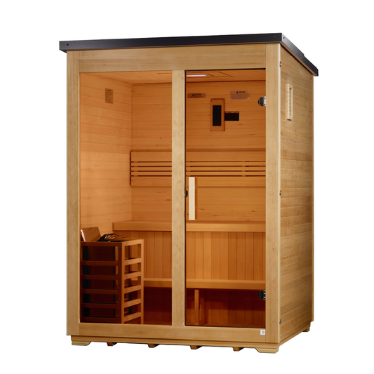 Arlberg" 3 Person Traditional Outdoor Steam Sauna - Flat Roof (GDI-8003-01)