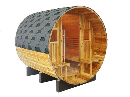 The Oasis 2-4 Person Canopy Barrel Sauna