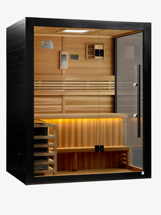 Golden Designs "Hanko Edition" 2 Person Indoor Traditional Steam Sauna (7202-01) - Canadian Red Cedar Interior