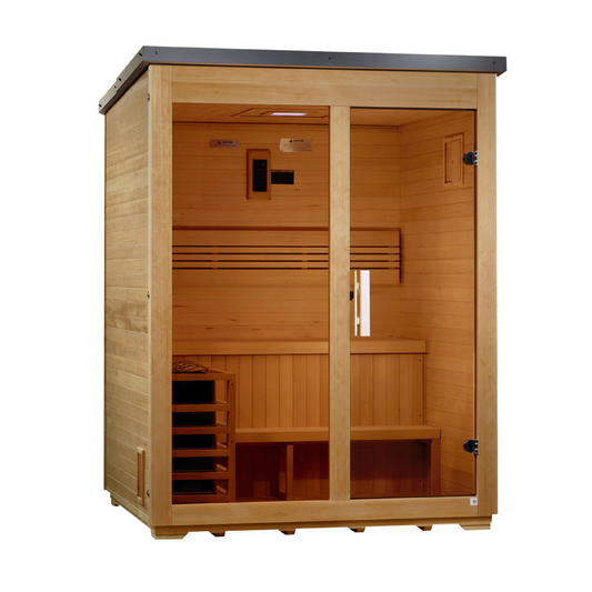 Arlberg" 3 Person Traditional Outdoor Steam Sauna - Flat Roof (GDI-8003-01)