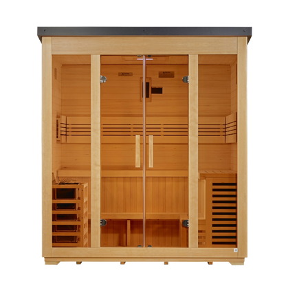 Vorarlberg" 5 Person Traditional Flat Roof Outdoor Sauna (GDI-8005-01)