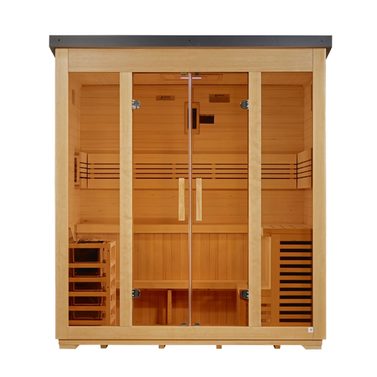 Vorarlberg" 5 Person Traditional Flat Roof Outdoor Sauna (GDI-8005-01)