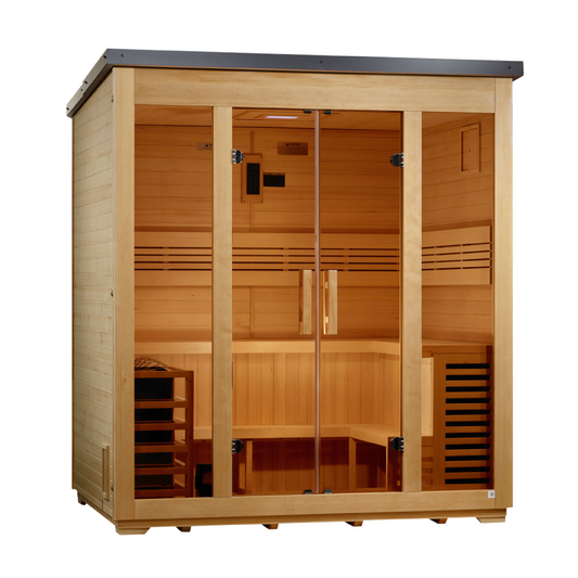 Vorarlberg" 5 Person Traditional Flat Roof Outdoor Sauna (GDI-8005-01)