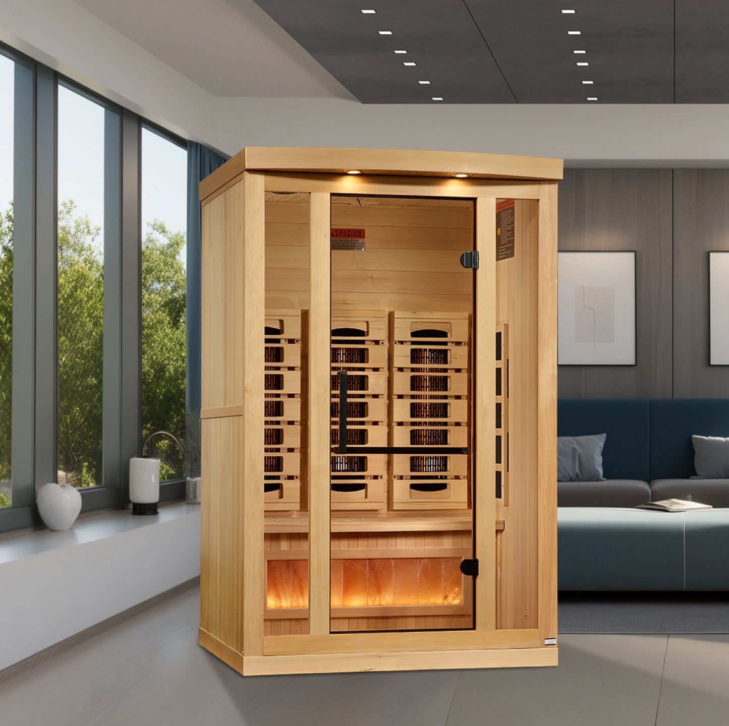 Golden Designs Full-Spectrum Near Zero EMF Far IR Sauna 2 Person GDI-8020-03
