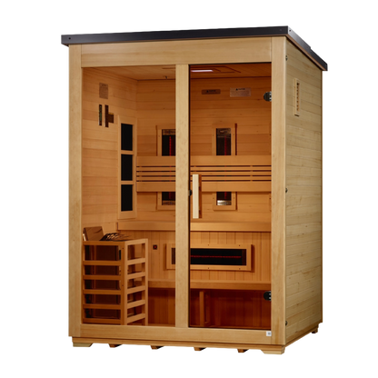 Carinthia 3 Person Hybrid Flat Roof Outdoor Sauna (GDI-8023-01)