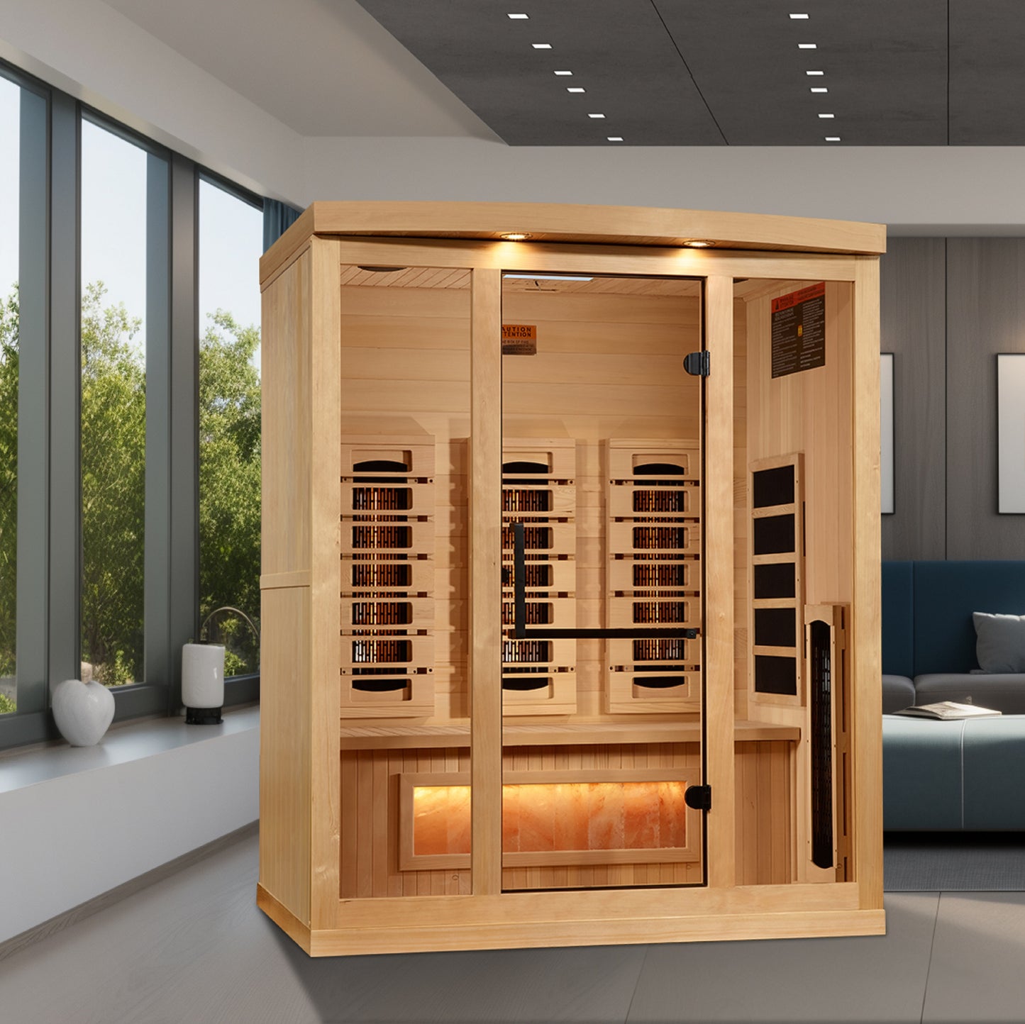 8030-03 Salt, Full-Spectrum - 0EMF Far IR Sauna 3 Person