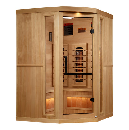 8035-03 Salt, Full-Spectrum - 0EMF Far IR Sauna Corner 3 Person
