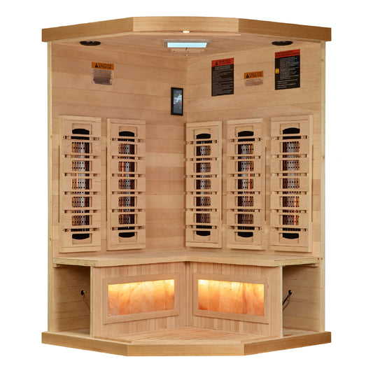 8035-03 Salt, Full-Spectrum - 0EMF Far IR Sauna Corner 3 Person