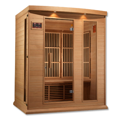 K306-01 Hemlock Low EMF Far IR Sauna 3 Person  Maxxus Low EMF FAR Infrared Sauna Canadian Hemlock