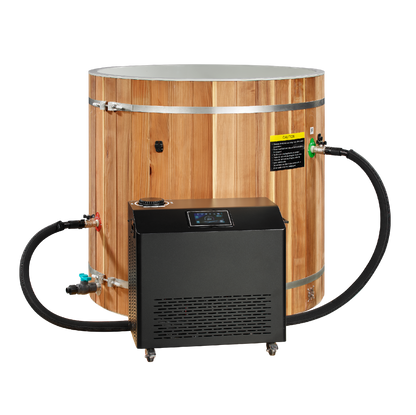 Dynamic Cold Therapy Barrel Spa - Pacific Cedar (Plastic INTERIOR) TUB ONLY