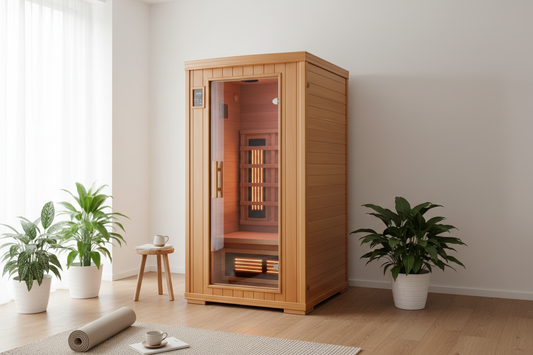 Compact 1-Person Indoor Infrared Sauna

The Barrett is the perfect entry point to infrared wellness. Compact enough for any room yet powerful enough to deliver therapeutic benefits. Ideal for apartments and smaller homes.

Non-Toxic Materials: Premium hemlock construction
Low EMF Technology: Ceramic and carbon heater blend
Easy Assembly: Under 30-minute setup
Small footprint design
Standard outlet compatible
Portable with minimal space requirements