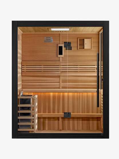Golden Designs "Kuusamo Edition" 6 Person Indoor Traditional Steam Sauna (7206-01) - Canadian Red Cedar Interior