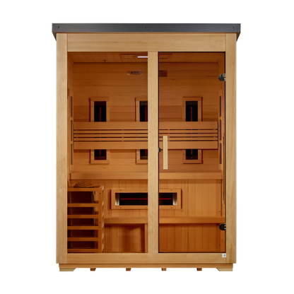 Carinthia 3 Person Hybrid Flat Roof Outdoor Sauna (GDI-8023-01)