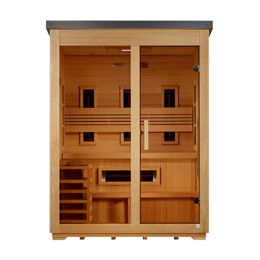 Carinthia 3 Person Hybrid Flat Roof Outdoor Sauna (GDI-8023-01)