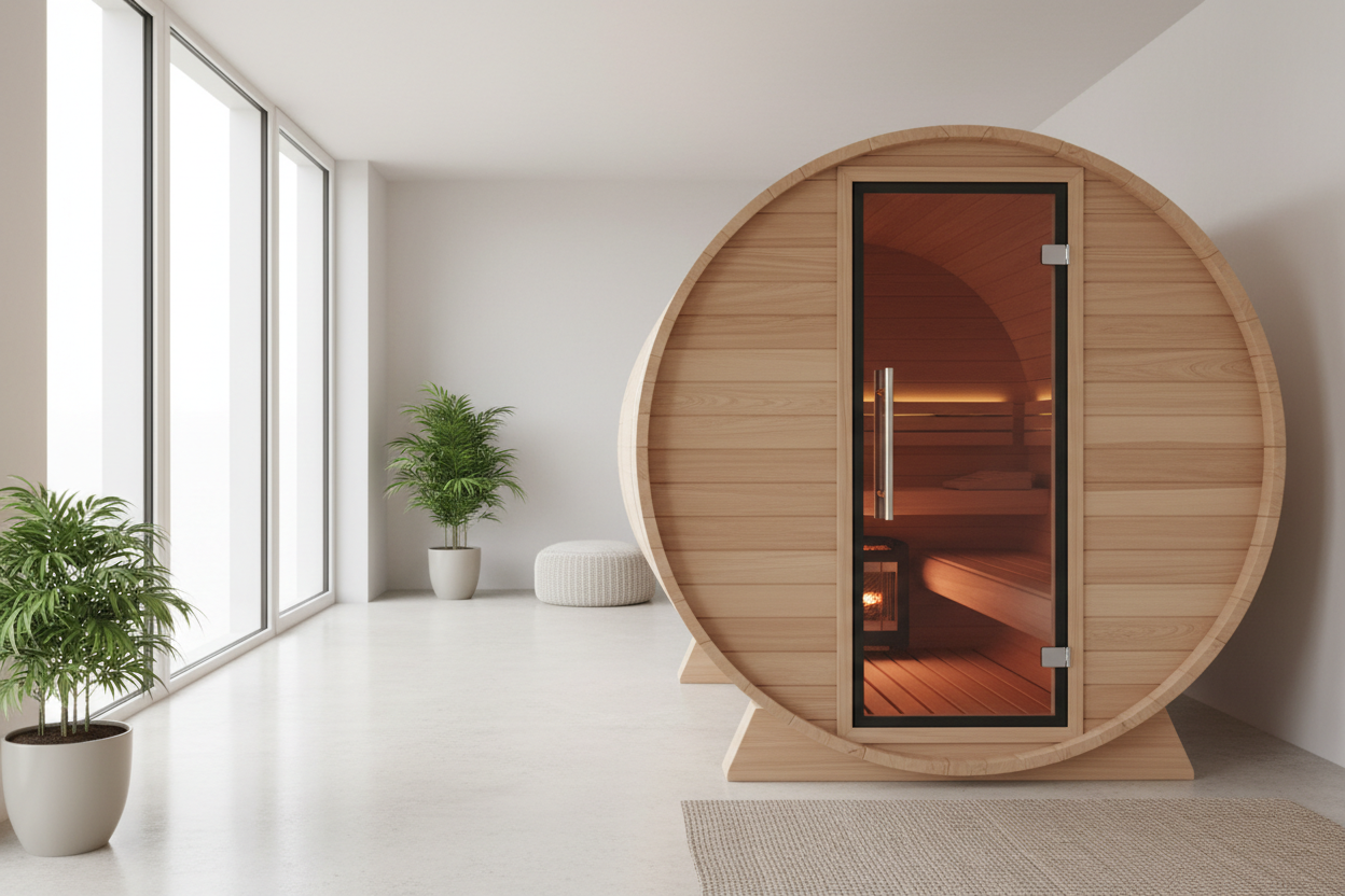 Premium Indoor Barrel Sauna